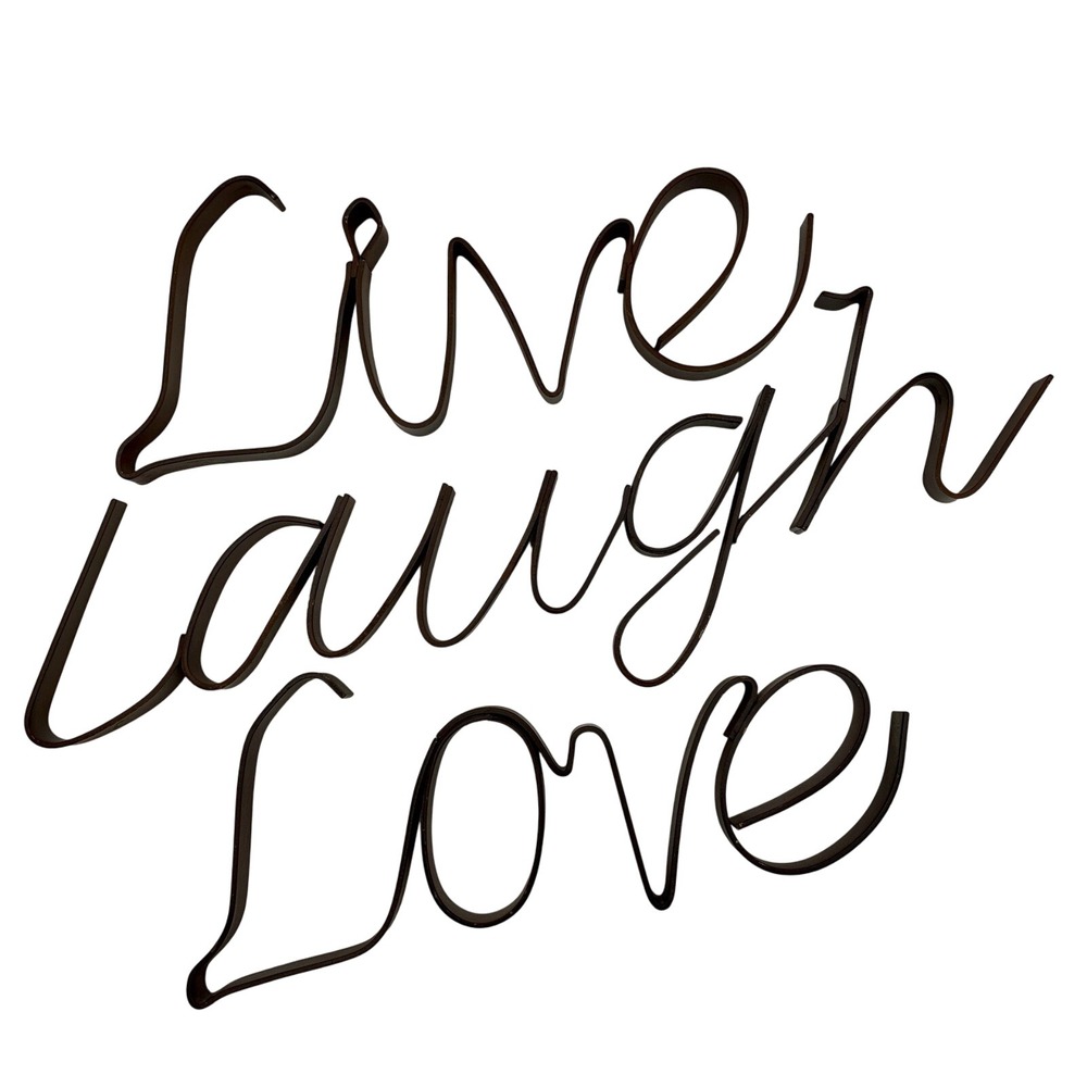Live Love‎ Laugh Brown Metal Wall Hanging Weathered Rustic
